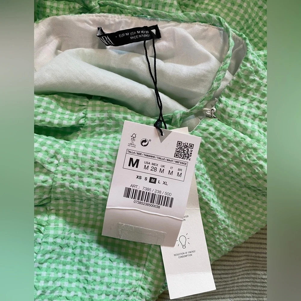 🏷️ NWT Zara Gingham Dress - Picture 5 of 6